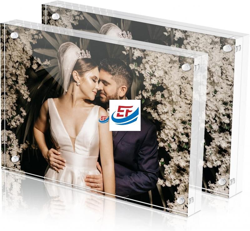 Double Sided Strong Magnetic Clear Acrylic Picture Frame