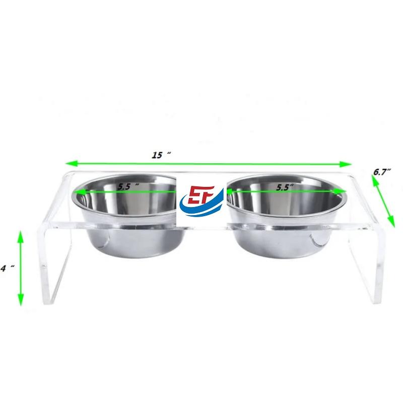 Acrylic Pet Feeding Bowl Stand