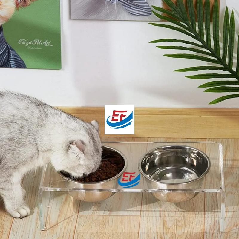 Acrylic Pet Feeding Bowl Stand