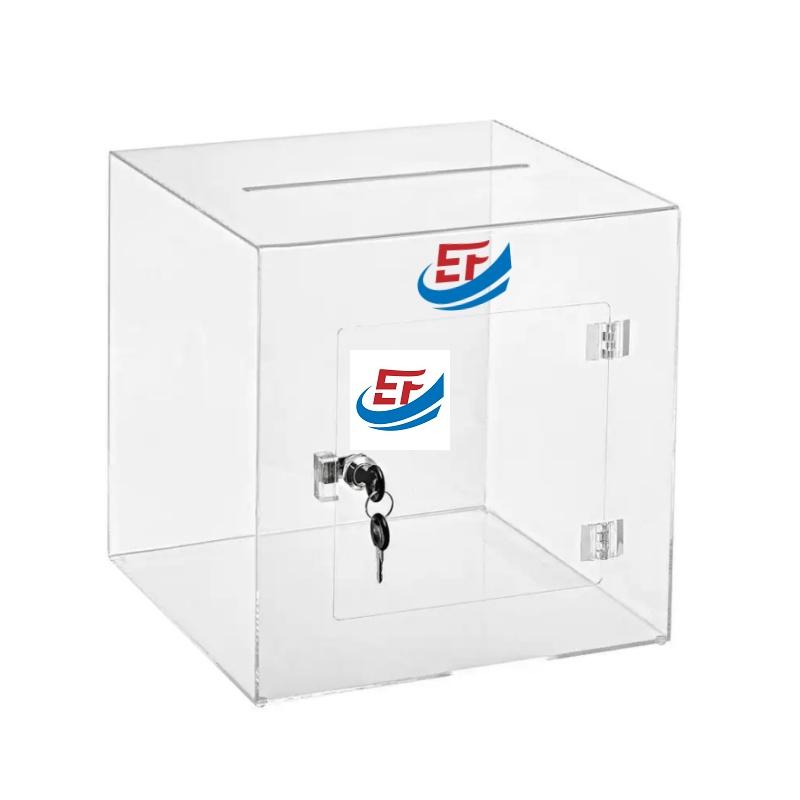 Handmade Transparent Acrylic Ballot Box with Lock