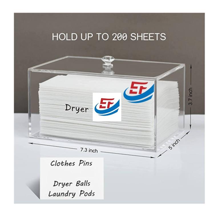 Acrylic Container Storage Box for Dryer Balls Clothes Pins