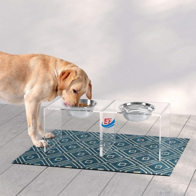 Acrylic Dog Cat Pet Bowl Holder