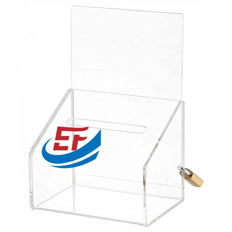 Acrylic Church Charity Donation Box with Lock