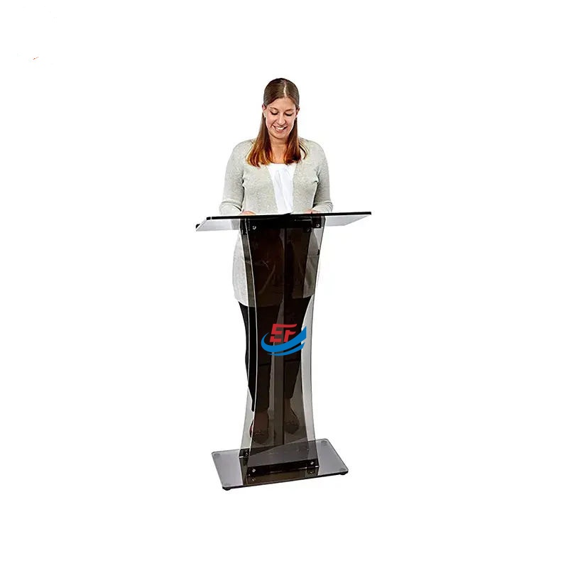 Floor Standing Transparent Acrylic Lectern For Speech