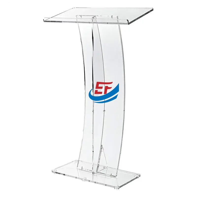 Floor Standing Transparent Acrylic Lectern For Speech