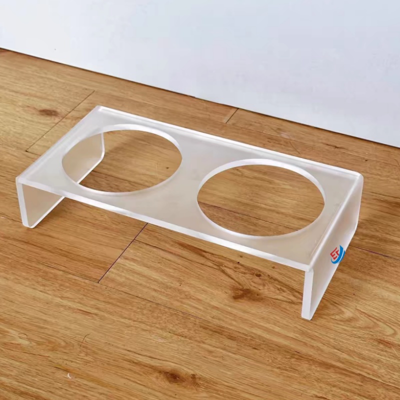 Modern Acrylic Dog Bowl Holder Station