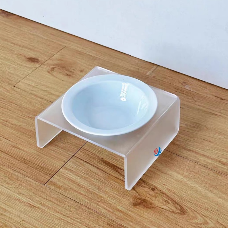 U Shape Acrylic Pet Bowl Holder for Single Bowl