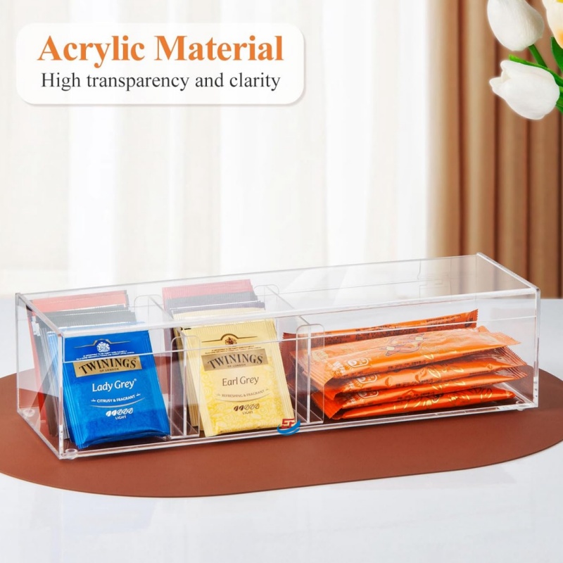 Stackable Transparent Acrylic Teabag Storage Box