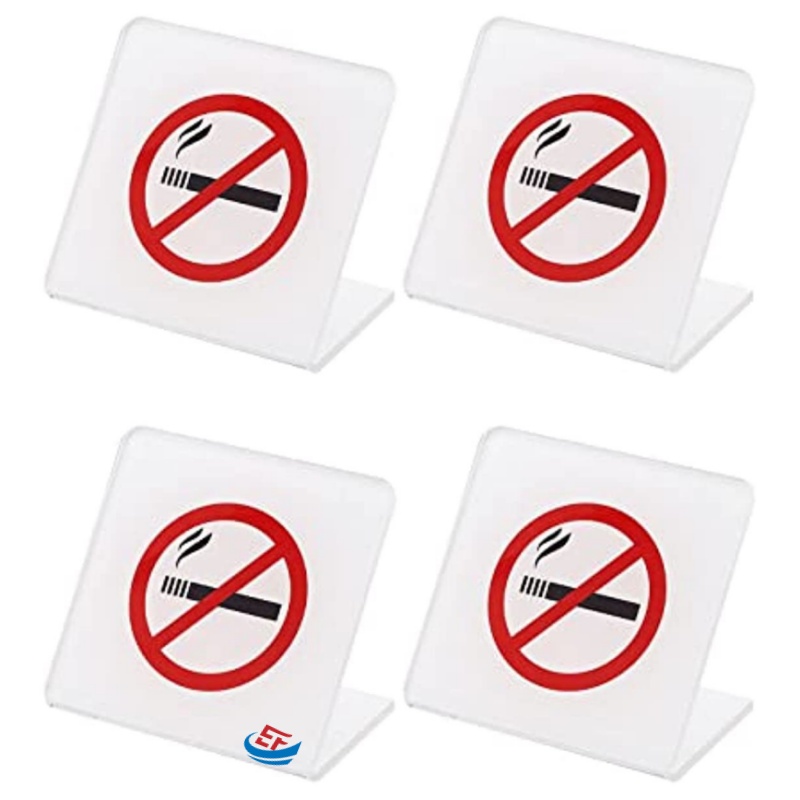 L Shape Acrylic Table Tent - No Smoking Sign Holder