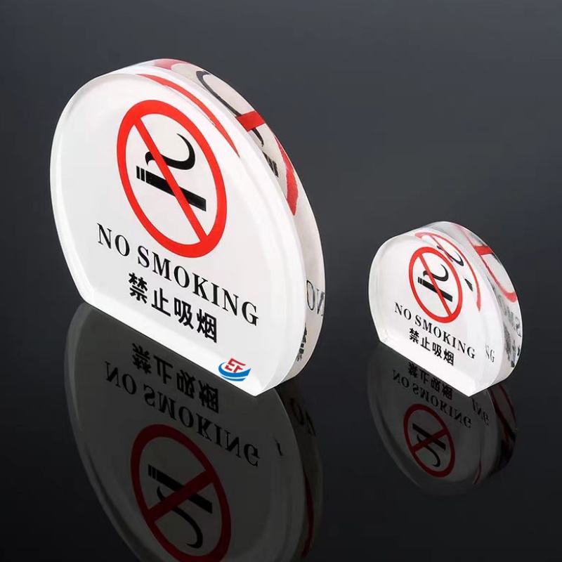 Acrylic No Smoking Table Signage for Restaurants