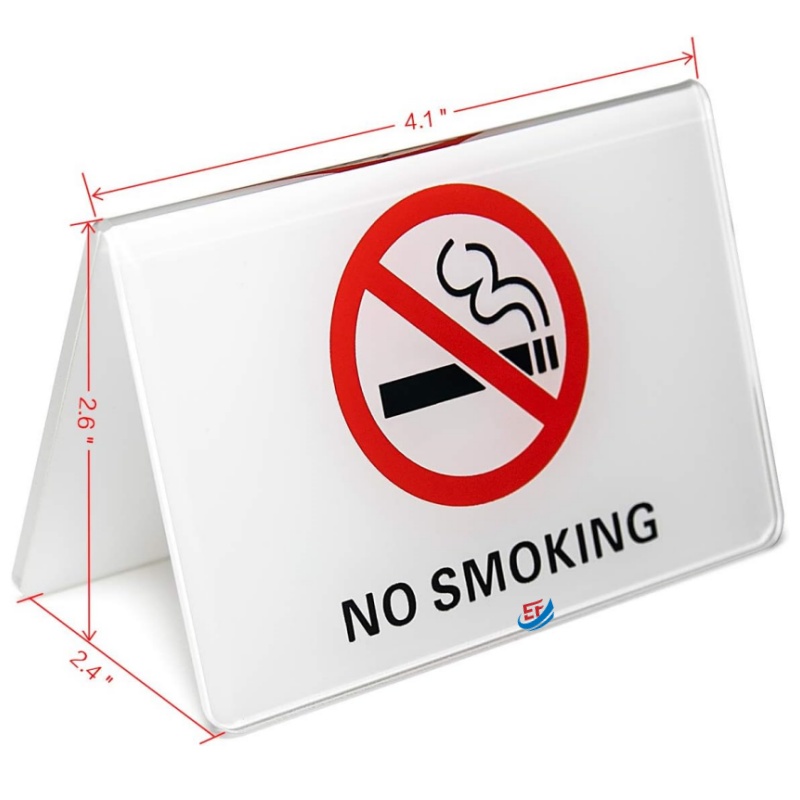 V Shape Acrylic Non-Smoking Tabletop Sign