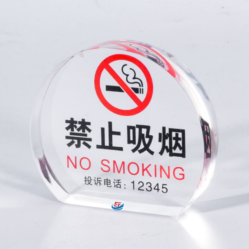 Acrylic No Smoking Table Signage for Restaurants