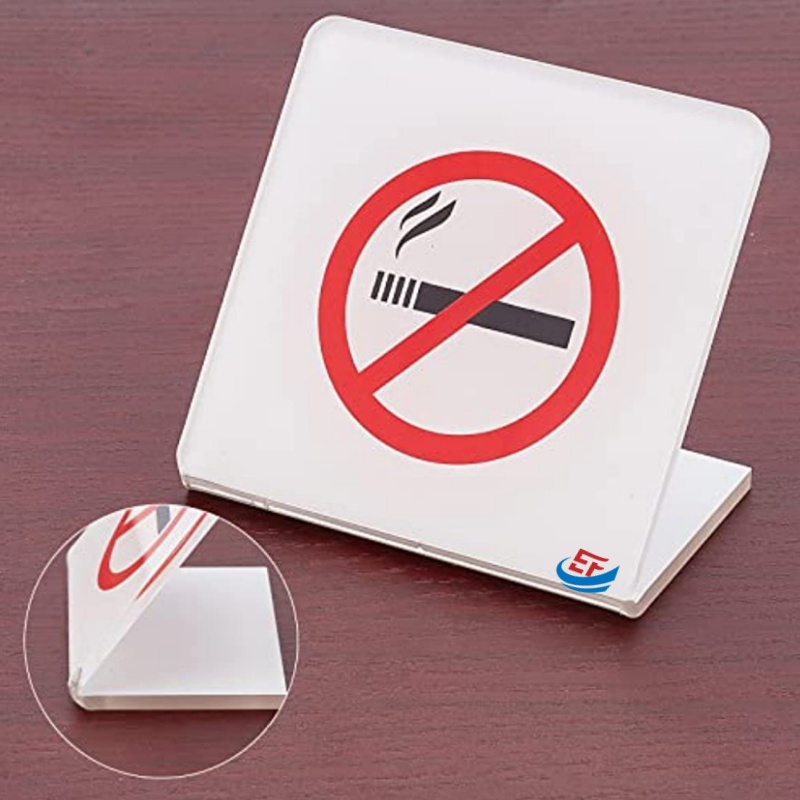 L Shape Acrylic Table Tent - No Smoking Sign Holder