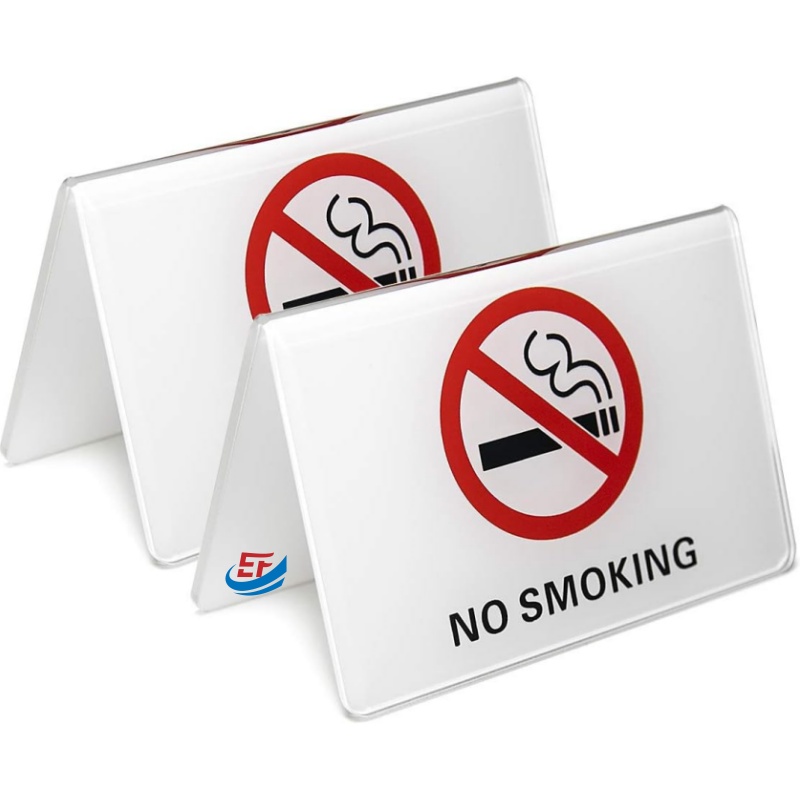 V Shape Acrylic Non-Smoking Tabletop Sign