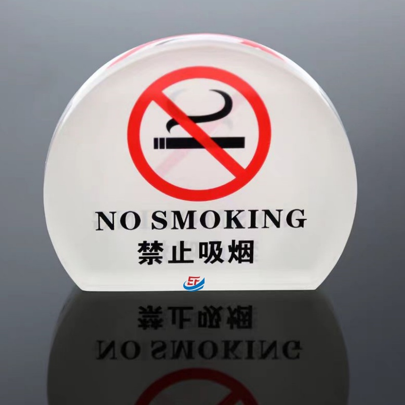 Acrylic No Smoking Table Signage for Restaurants