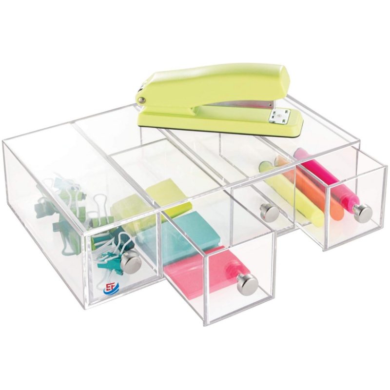 4-Tier Clear Acrylic Cosmetic Storage Box with Drawers