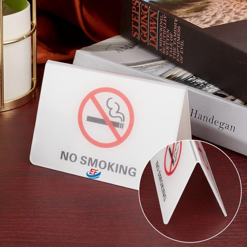 V Shape Acrylic Non-Smoking Tabletop Sign