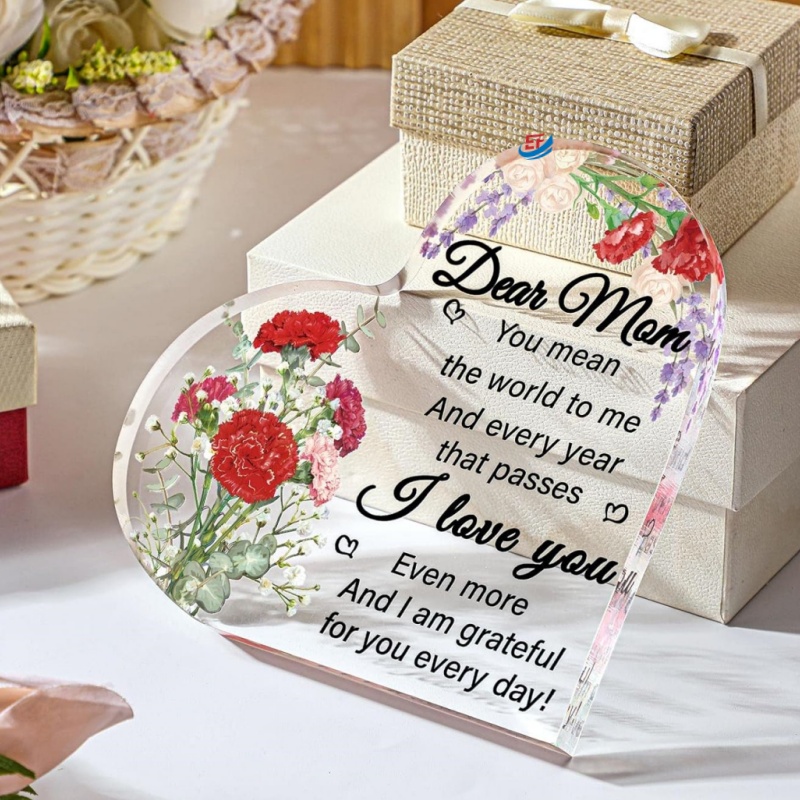 Mothers Day Heart Shaped Acrylic Keepsake Gift