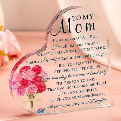 Mothers Day Heart Shaped Acrylic Keepsake Gift