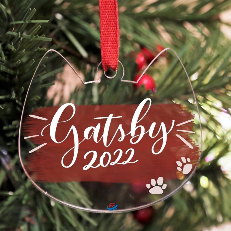 Clear Acrylic Pet Name Christmas Ornaments