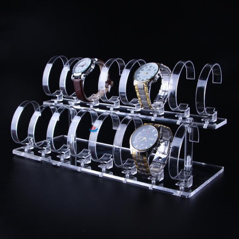 2-Tier Crystal Clear Acrylic Watch Display Stand