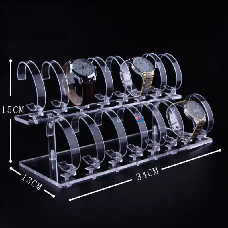 2-Tier Crystal Clear Acrylic Watch Display Stand