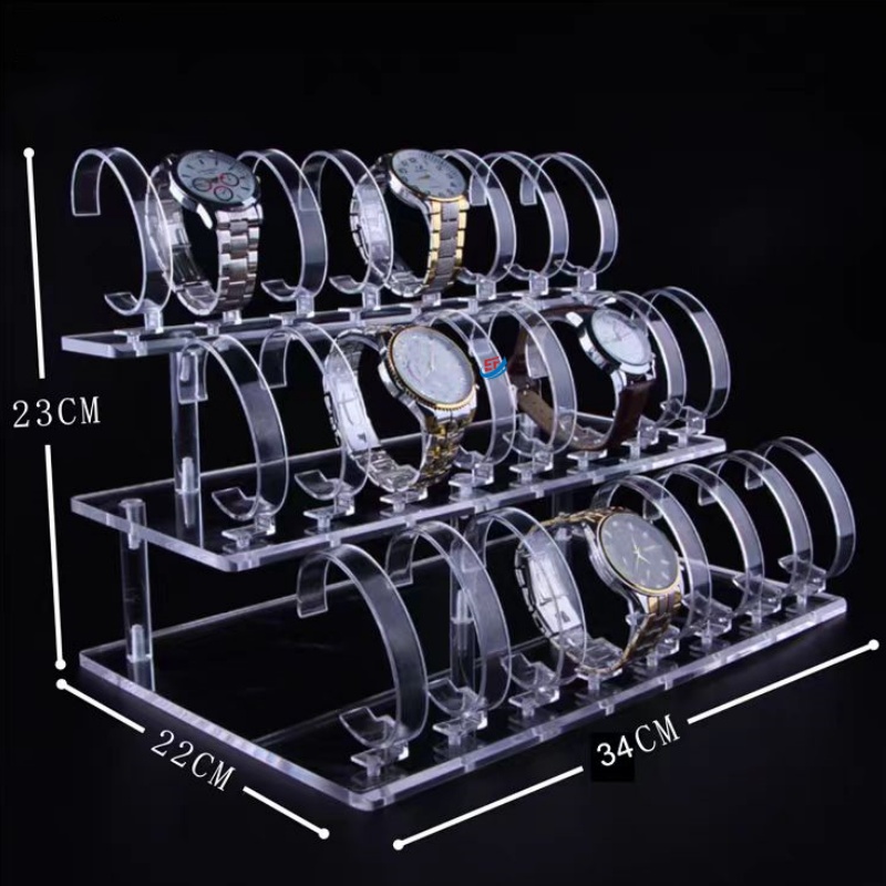 Desktop 3 Tier Clear Perspex Watch Display Stand