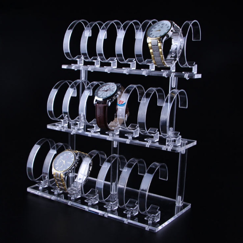 Desktop 3 Tier Clear Perspex Watch Display Stand