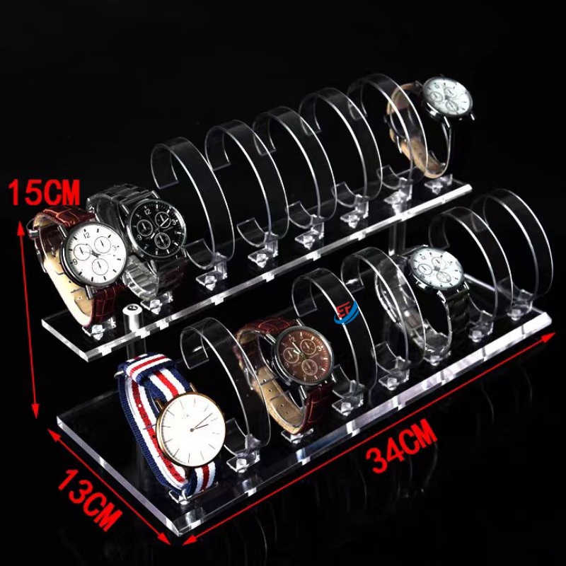 2-Tier Crystal Clear Acrylic Watch Display Stand