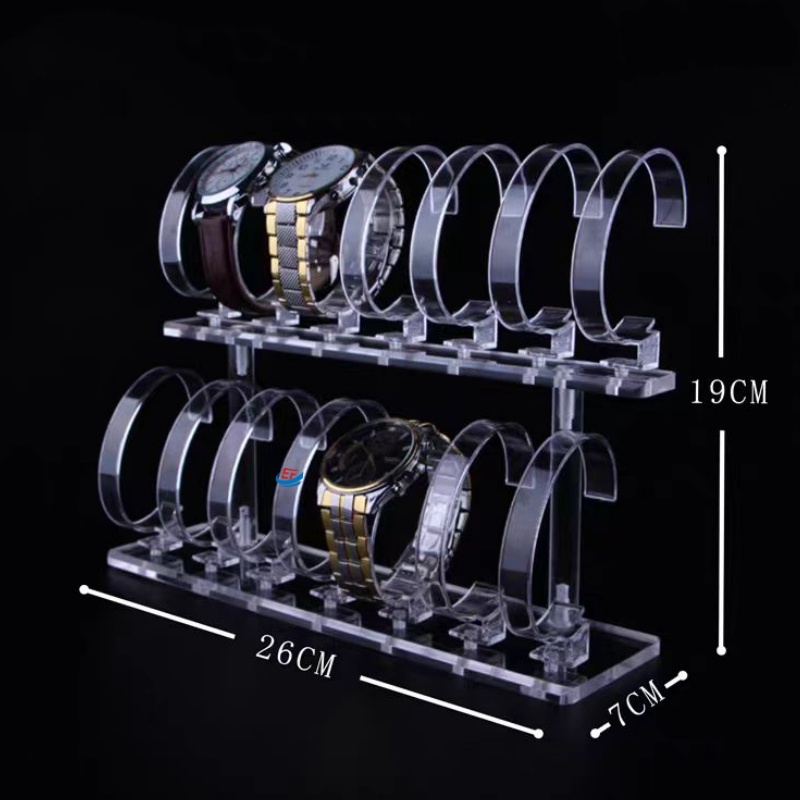 2-Tier Crystal Clear Acrylic Watch Display Stand