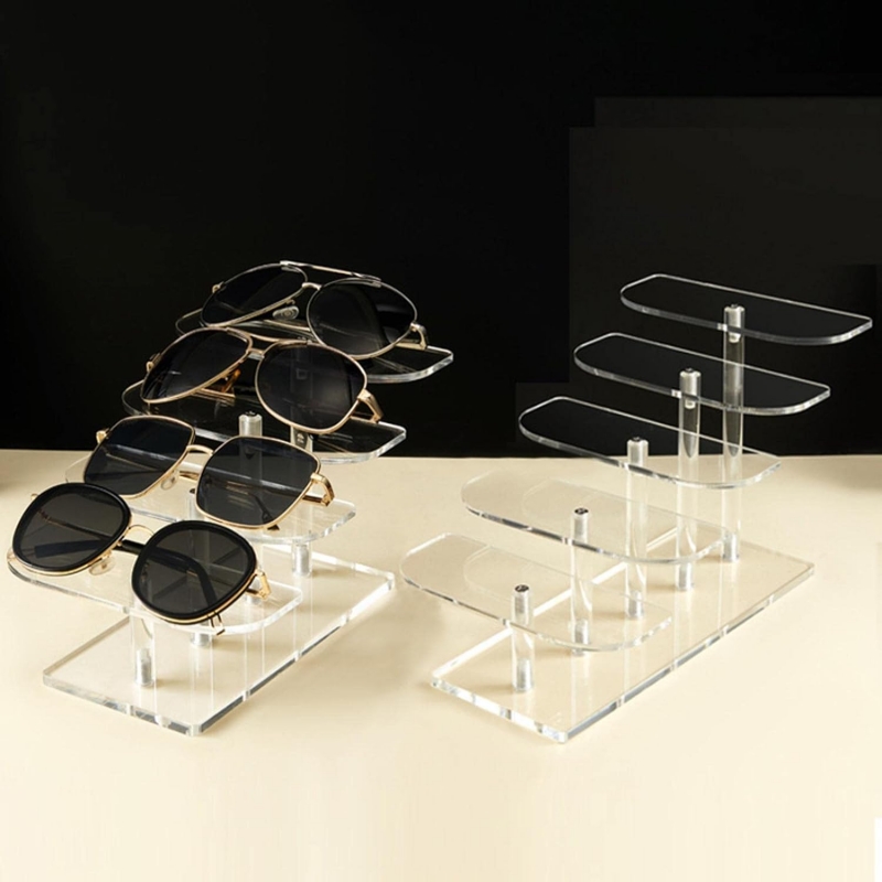 4 Tier Countertop Clear Acrylic Sunglasses Organizer Stand