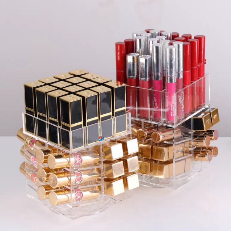 Stylish 360 Degree Rotating Acrylic Makeup Display Rack