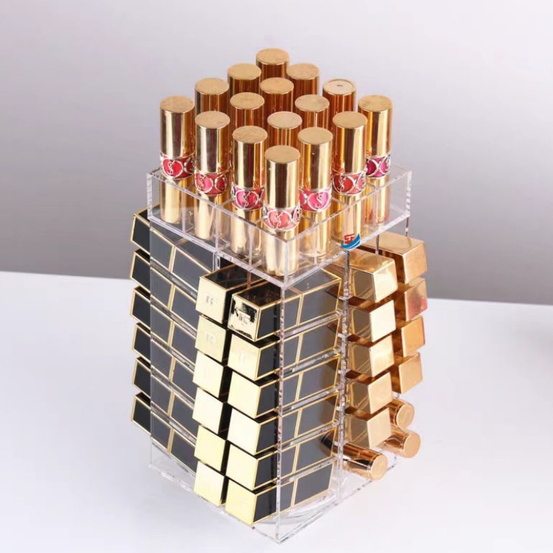 Stylish 360 Degree Rotating Acrylic Makeup Display Rack