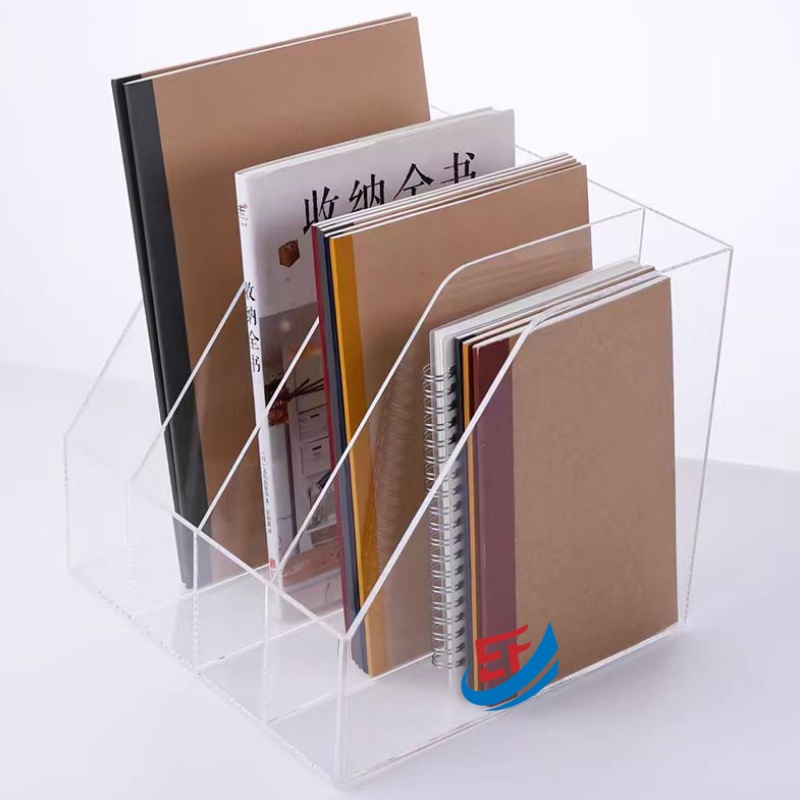 4 Grids Clear Acrylic Magazine Rack