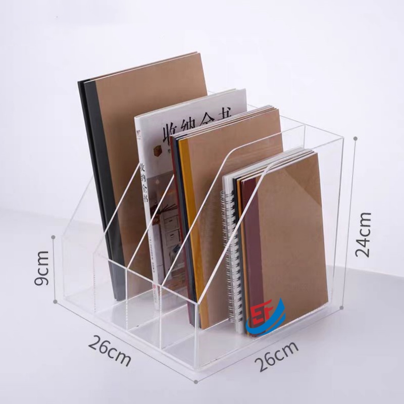 4 Grids Clear Acrylic Magazine Rack