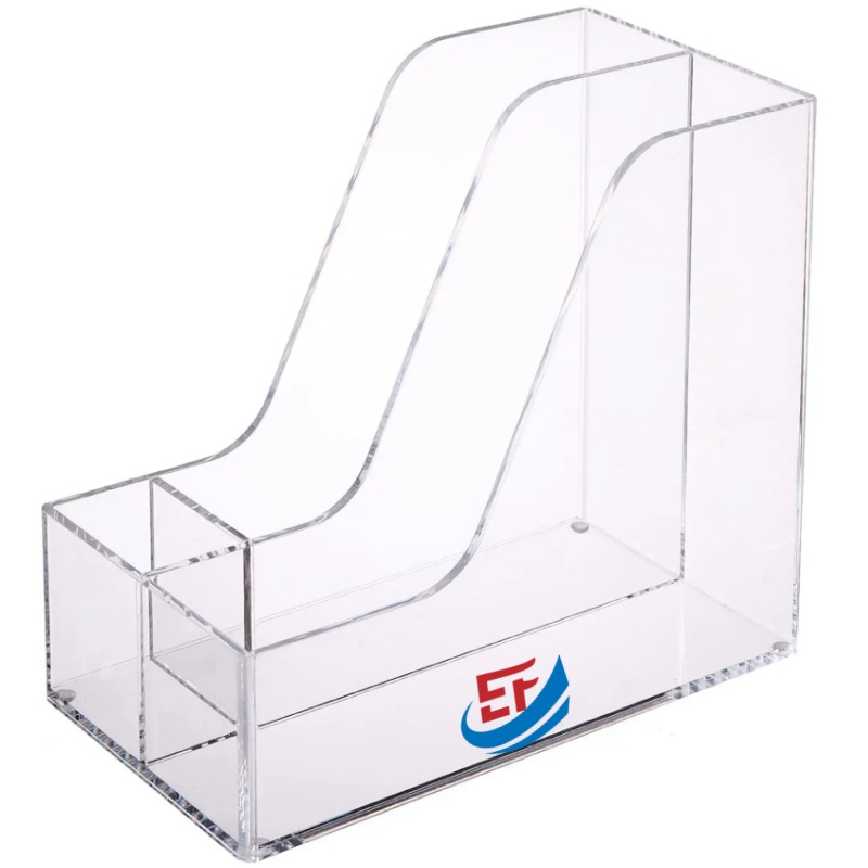 Transparent Acrylic File Organizer with Pen Holder